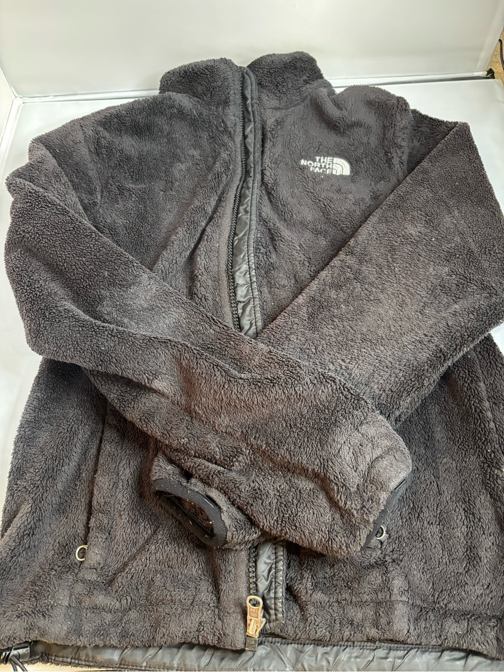 The North Face Men's Dark Gray Sherpa Fleece Full-Zip Jacket